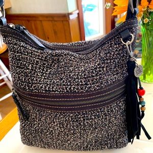 The Sak Sequoia Crochet Hobo Black Stripe